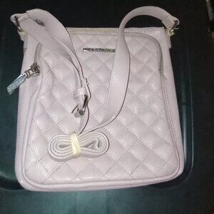 STEVE MADDEN Faux Leather Quilted Crossbody Bag Purse pink